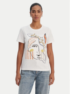 Desigual Desigual Tricou 26SWTK51 Alb Regular Fit
