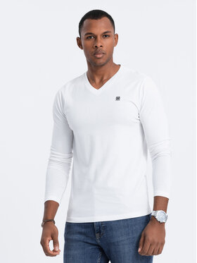 Ombre Ombre Longsleeve OM-LSCL-0110 Biały Regular Fit