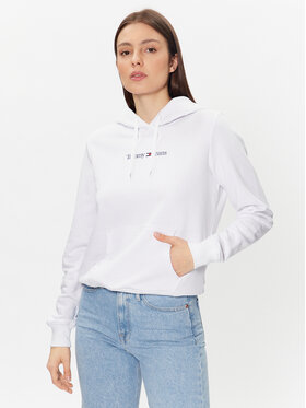 Tommy Jeans Tommy Jeans Majica dugih rukava Serif Linear DW0DW15649 Bijela Regular Fit