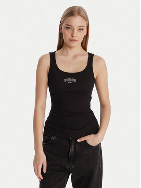 Guess Jeans Guess Jeans Top W6RP20 KA0H1 Negru Slim Fit