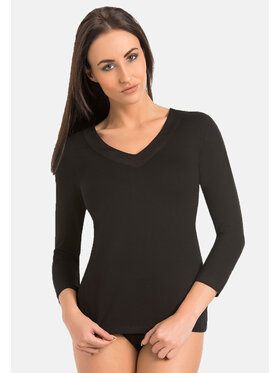 Teyli Teyli Bluzka 326 Czarny Standard Fit