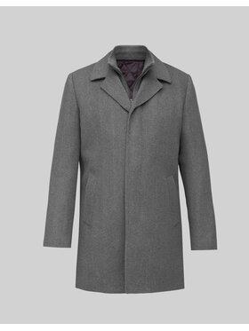 Borgio Borgio Płaszcz wełniany serre_sz Szary Slim Fit