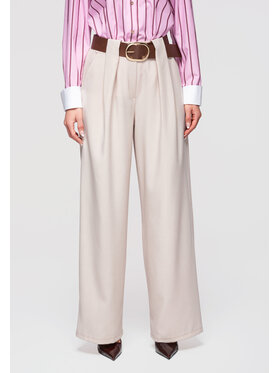 Ombre Ombre Spodnie materiałowe OW-PACP-0101 Beżowy Relaxed Fit