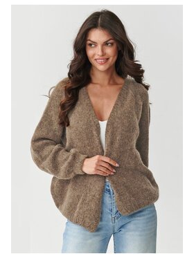 Makadamia Makadamia Kardigan S170 Brązowy Loose Fit