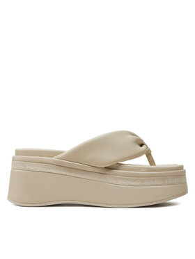 Tommy Jeans Tommy Jeans Джапанки Tjw Wedge Sandal EN0EN02457 Бежов