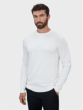 Evenemen Evenemen Sweter Round Neck Biały Slim Fit