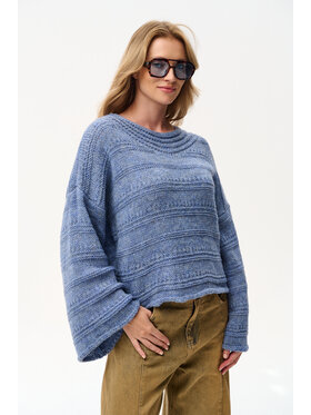 blue shadow blue shadow Sweter Hiro Niebieski Regular Fit