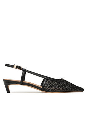 Tommy Hilfiger Tommy Hilfiger Pantofi pumps Mono Squared Toe Kitten Slingb FW0FW08746 Negru
