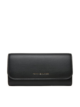 Tommy Hilfiger Tommy Hilfiger Голям дамски портфейл Th Flag Lrg Flap AW0AW17734 Черен
