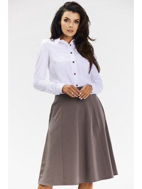 Awama Awama Spódnica A673 Beżowy Basic Fit