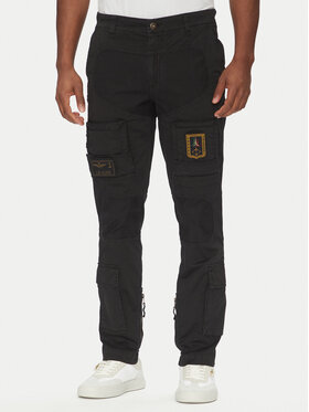 Aeronautica Militare Aeronautica Militare Bavlnené nohavice 251PA1387CT1493 Čierna Regular Fit