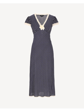 Castellani Castellani Sukienka codzienna Polka Granatowy Regular Fit