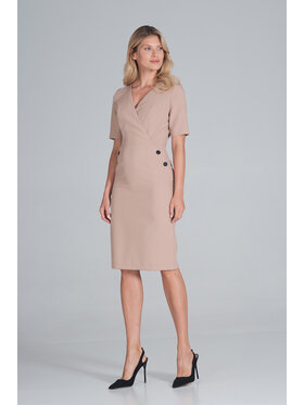 FIGL FIGL Sukienka M851 Beżowy Regular Fit