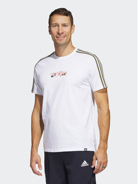 adidas adidas T-shirt Sport Optimist 3-Stripes Sportswear Graphic T-Shirt (Short Sleeve) HT3025 Bianco Regular Fit