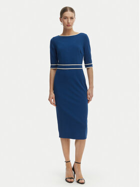 Rinascimento Rinascimento Koktejlové šaty CFC0127991003 Modrá Slim Fit