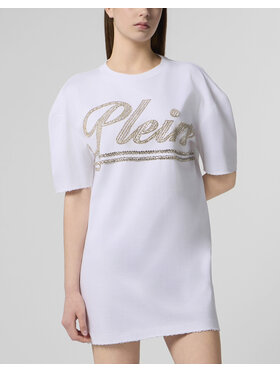 PHILIPP PLEIN PHILIPP PLEIN Sukienka codzienna 29842 Biały Over Fit
