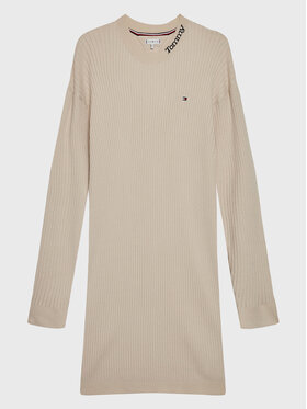 Tommy Hilfiger Tommy Hilfiger Džemper haljina KG0KG07157 D Écru Regular Fit