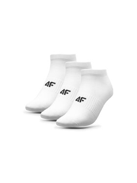4F 4F Set di 3 paia di calzini corti da donna 4FAW23USOCF197 Bianco