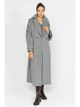 Deni Cler Milano Deni Cler Milano Płaszcz W-DC-8075-D5-L7-80-1 Szary Regular Fit