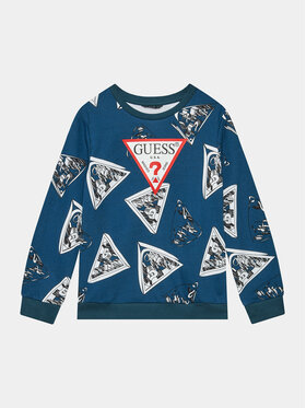 Guess Guess Majica dugih rukava N3BQ00 KAD73 Plava Regular Fit
