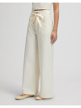 Lee Lee Jeansy PLEATED TROUSER Biały Wide Leg