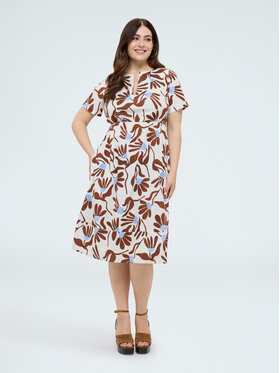 Fiorella Rubino Fiorella Rubino Sukienka codzienna 7701T001858N0S1 Brązowy Regular Fit