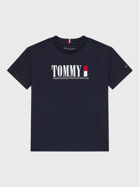 Tommy Hilfiger Tommy Hilfiger T-Shirt KB0KB07788 M Granatowy Regular Fit