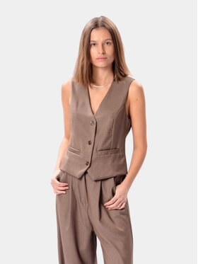 TeeShoppen TeeShoppen Kamizelka 'Basic Collection' Brązowy Regular Fit