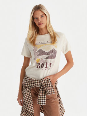 Roxy Roxy Marškinėliai Oceanregular Poster ERJZT06017 Écru Regular Fit