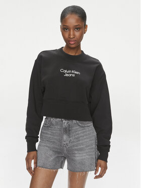 Calvin Klein Jeans Calvin Klein Jeans Суитшърт Stacked Institutional J20J221466 Черен Regular Fit