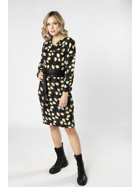 QUIOSQUE QUIOSQUE Sukienka codzienna LEAFBEIGE DRESS Czarny Regular Fit
