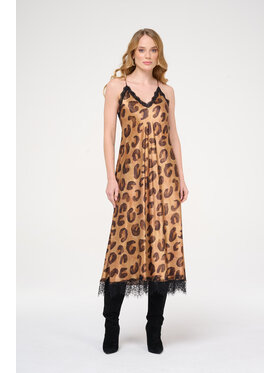 CASTELLANI CASTELLANI Sukienka codzienna Leopard Brązowy Regular Fit