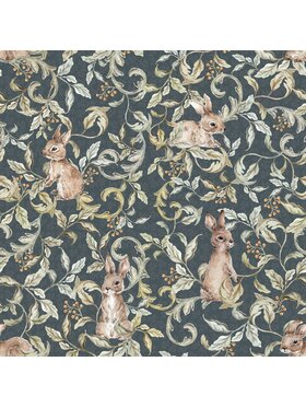 Dekornik Dekornik Tapeta Rabbits Groove Dark Wallpaper Granatowy
