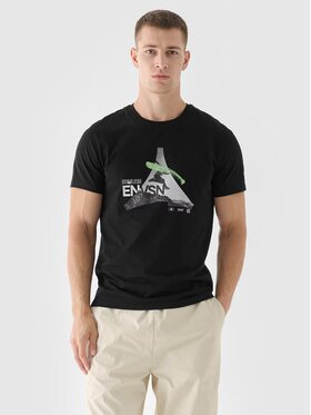 4F 4F Tričko 4FRAW24TTSHM2301-20S Čierna Regular Fit