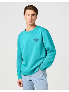 Wrangler Wrangler Bluza SMALL LOGO CREW Niebieski Regular Fit