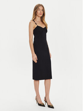 TWINSET TWINSET Коктейлна рокля 242TP3181 Черен Slim Fit
