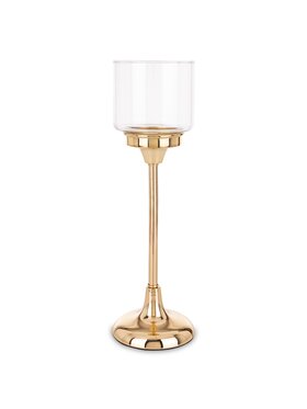 MIAhome MIAhome Świecznik złoty z kloszem 34x11 cm LAMBONG - III wysoki Złoty