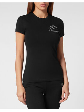 Plein Sport Plein Sport T-Shirt 12963 Czarny Skin Tight Fit