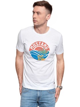Mustang Mustang T-shirt ALEX C PRINT Bianco Regular Fit