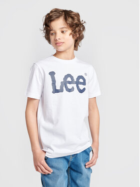Lee Lee T-Shirt Wobbly Graphic LEE0002 Biały Regular Fit