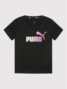 Puma Puma T-Shirt Essentials+ Bleach Logo 846954 Schwarz Regular Fit