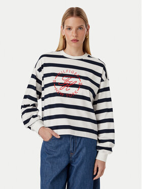 Tommy Hilfiger Tommy Hilfiger Felpa Th Roundal WW0WW50969 Bianco Regular Fit