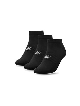 4F 4F Set di 3 paia di calzini corti da donna 4FAW23USOCF197 Nero