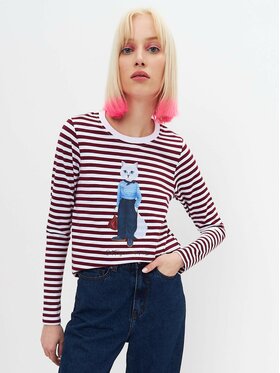 CAT by maniita lacitta CAT by maniita lacitta Longsleeve Printed Longsleeve Czerwony Regular Fit