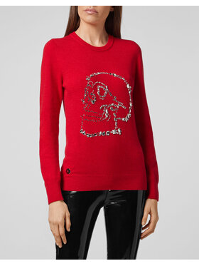 PHILIPP PLEIN PHILIPP PLEIN Sweter 20983 Czerwony Regular Fit