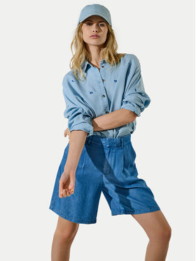ONLY ONLY Šortky z materiálu Charis 15337935 Modrá Loose Fit