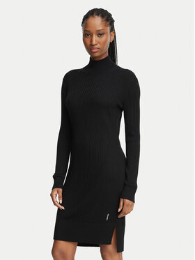 Calvin Klein Calvin Klein Плетена рокля LV044H362G Черен Slim Fit