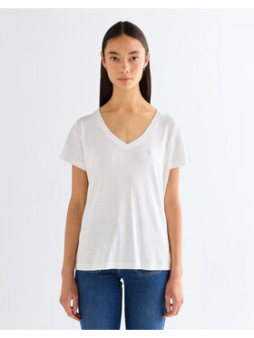 Wrangler Wrangler T-Shirt EASY V NECK Biały Regular Fit