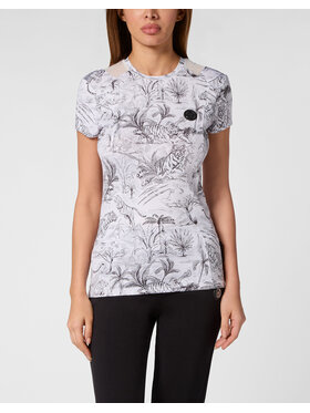 Plein Sport Plein Sport T-Shirt 14225 Bílá Skin Tight Fit