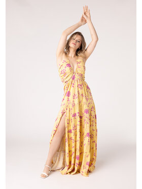 LAURELLA LAURELLA Sukienka letnia Laurella 4UL149310 Żółty Regular Fit